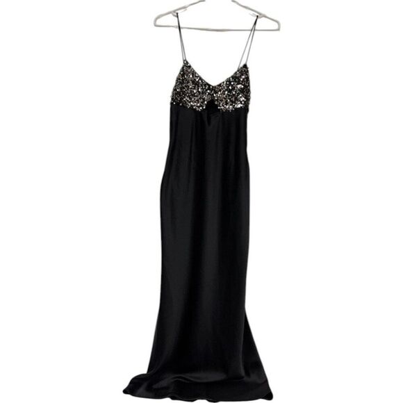 Zara Womens Slip Midi Dress Size XS Black Contrast Sequin Top 8741/269 NWT - Picture 5 of 16